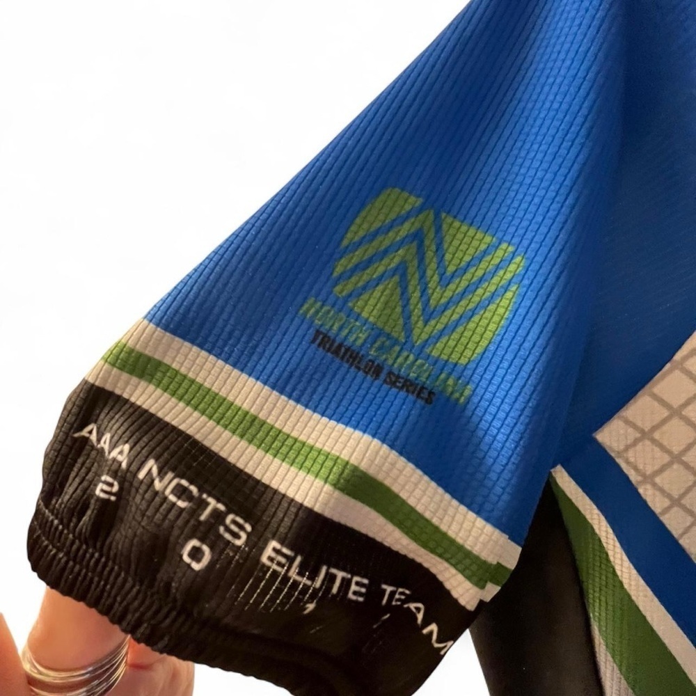 Ascend Blue and Gray Men's Cycling Jersey - Picture 3 of 6